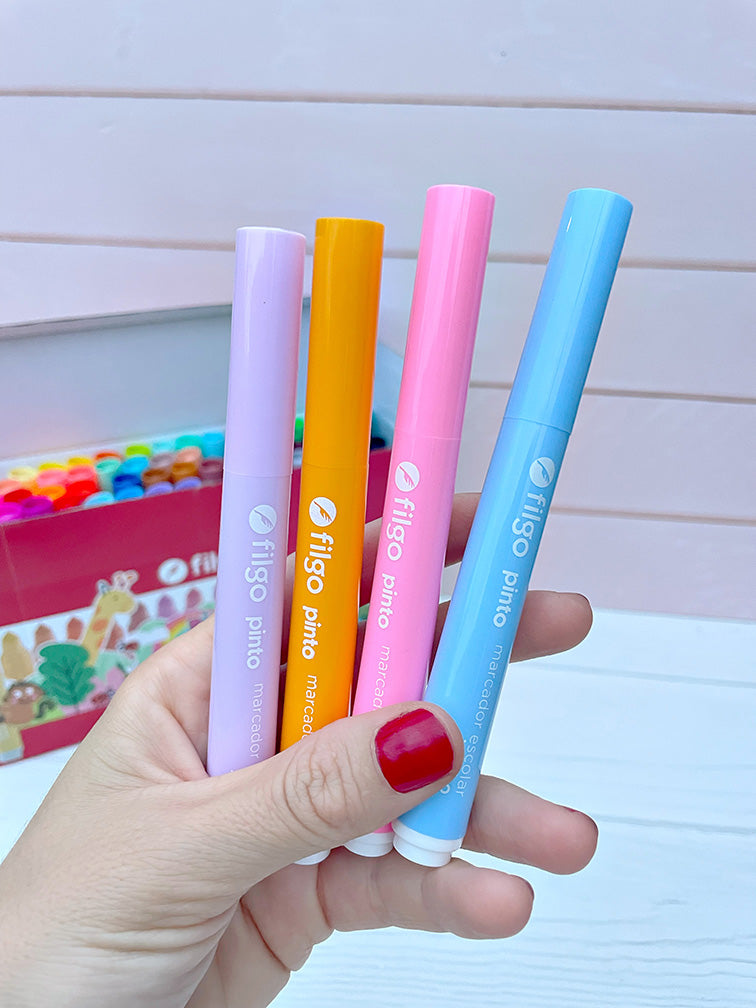 Cajita con 60 Marcadores Jumbo Punta Cónica Filgo