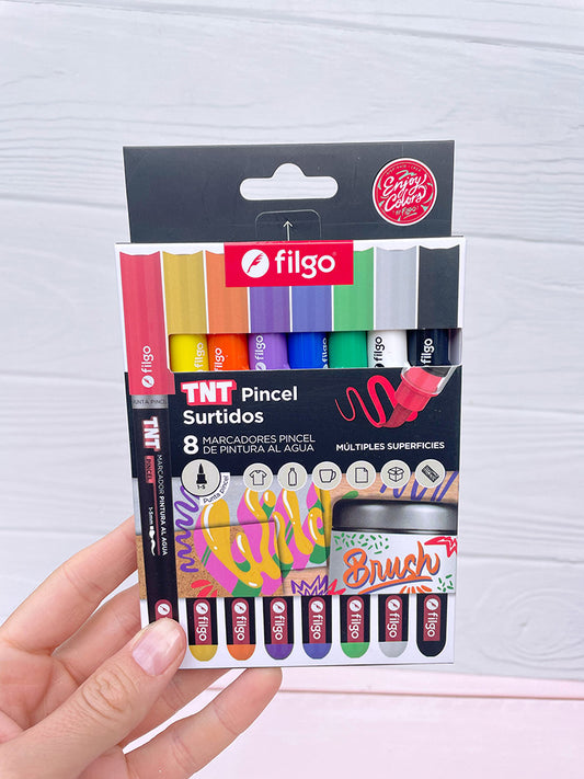 Marcadores Acrílicos Pincel Múltiples Superficies Filgo x8
