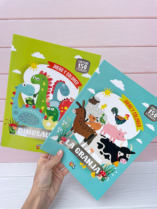 Libros "Juego y Coloreo" con 150 Stickers