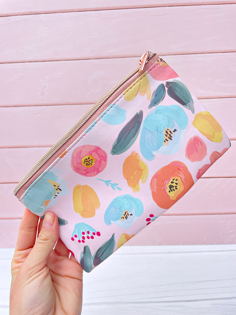 Estuche Cartuchera Ecocuero "Flowers" Ibi Craft