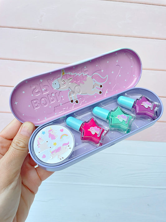 Latita con Esmaltes y Stickers para Uñas