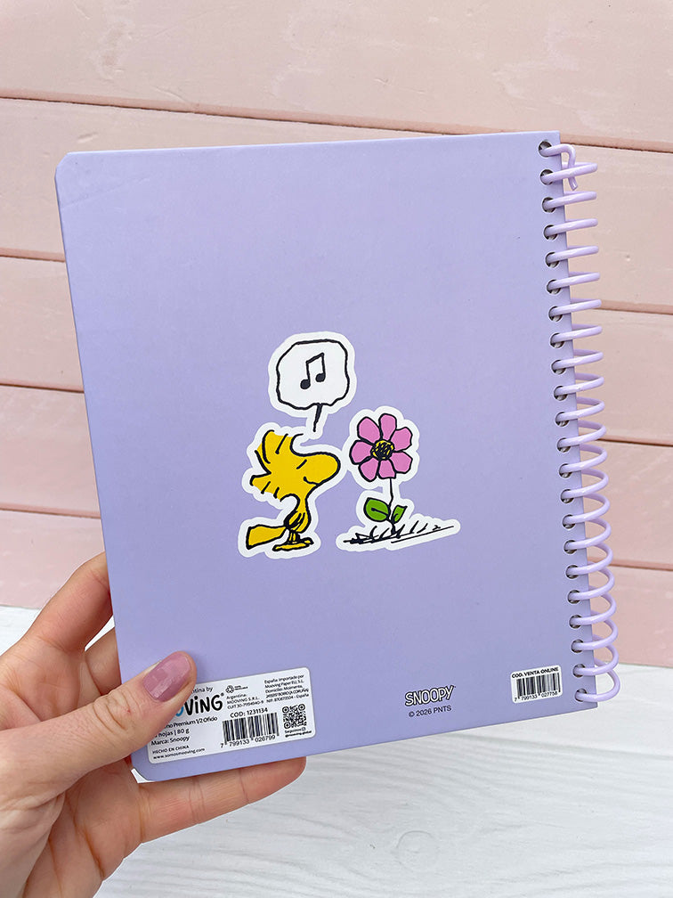 Cuaderno Premium 1/2 Oficio Snoopy Mooving