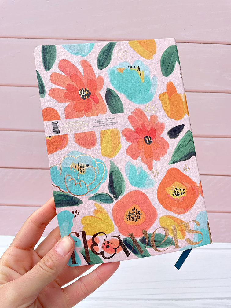 Cuadernito Ecocuero Flowers Ibi Craft