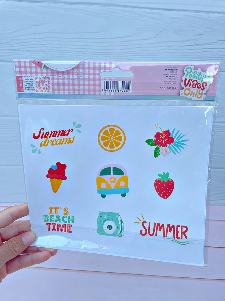 Set de 18 Stickers "Summer" Ibi Craft