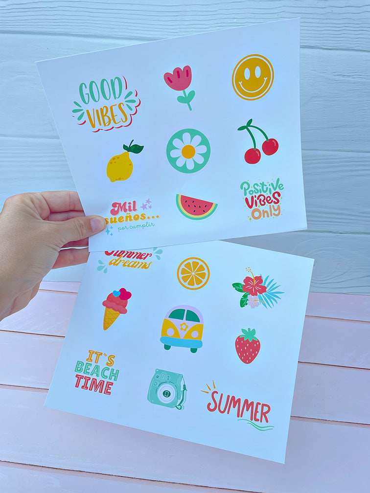 Set de 18 Stickers "Summer" Ibi Craft