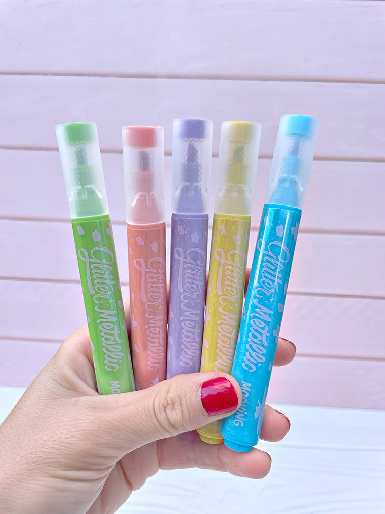 Resaltadores Glitter Mooving x 5