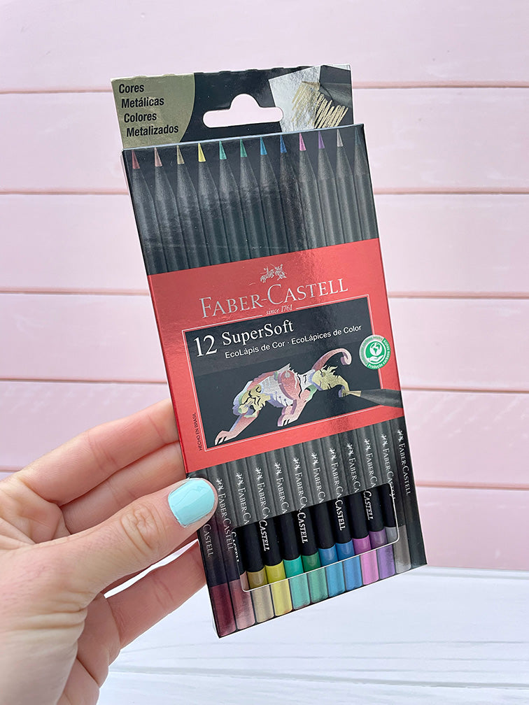 Colores Supersoft Faber Castell Metalizados x12