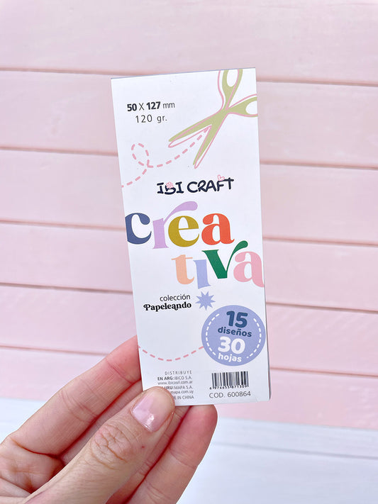 Mini Block de 30 Hojitas con Diseños "Creativa" Ibi Craft