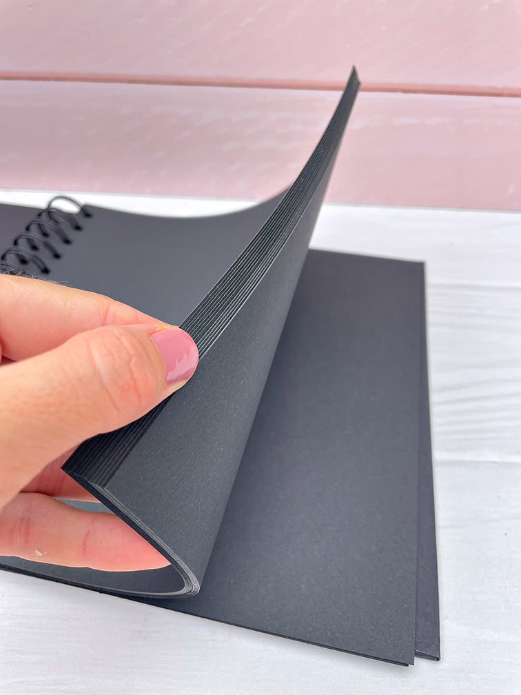 Álbum de Scrapbooking Negro + Marcadores Metalizados