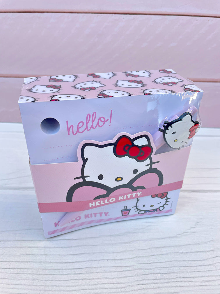 Cubo Block de notas + Lapicera Hello Kitty