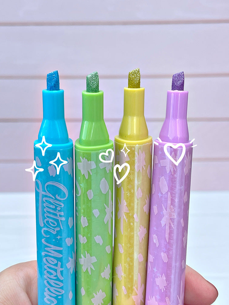 Resaltadores Glitter Mooving x10