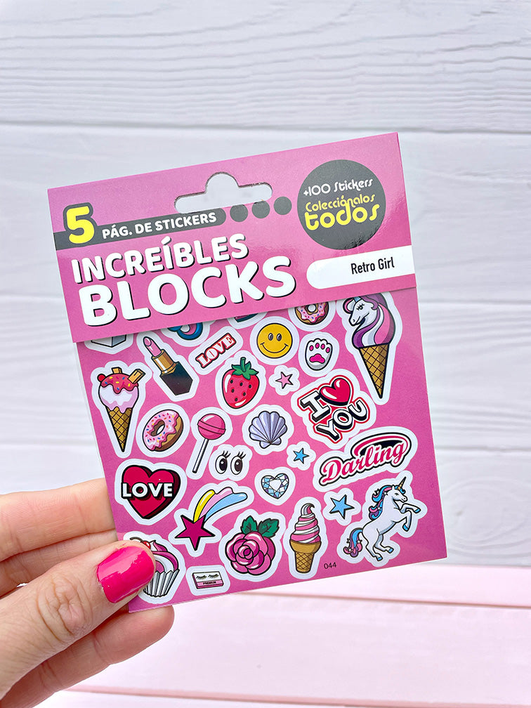 Mini Block con 5 páginas de Stickers