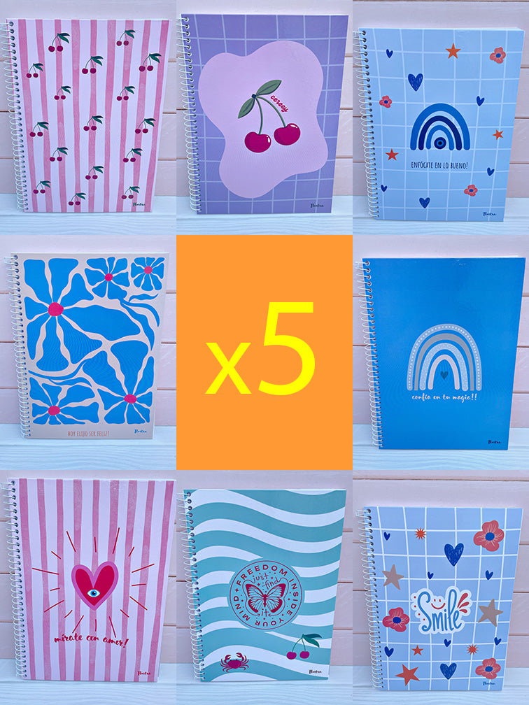 PROMO 5 Cuadernolas Tapa Dura Ilustra