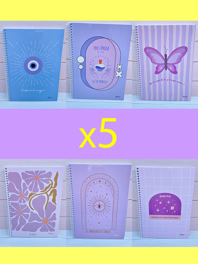 PROMO 5 Cuadernolas Tapa Dura Ilustra