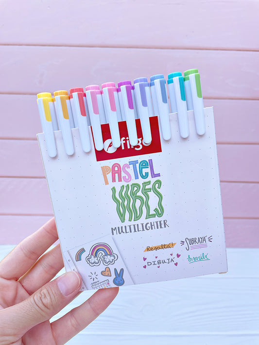 Resaltadores Doble Punta "Pastel Vibes" Filgo x10